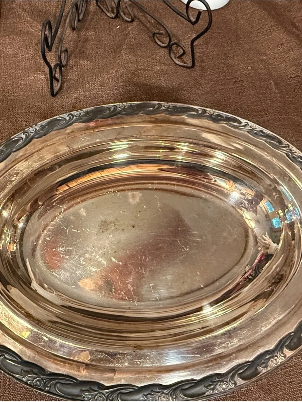 Vintage Sheridan Celeste 4000 Silverplate Oval Serving Bowl Art Nouveau